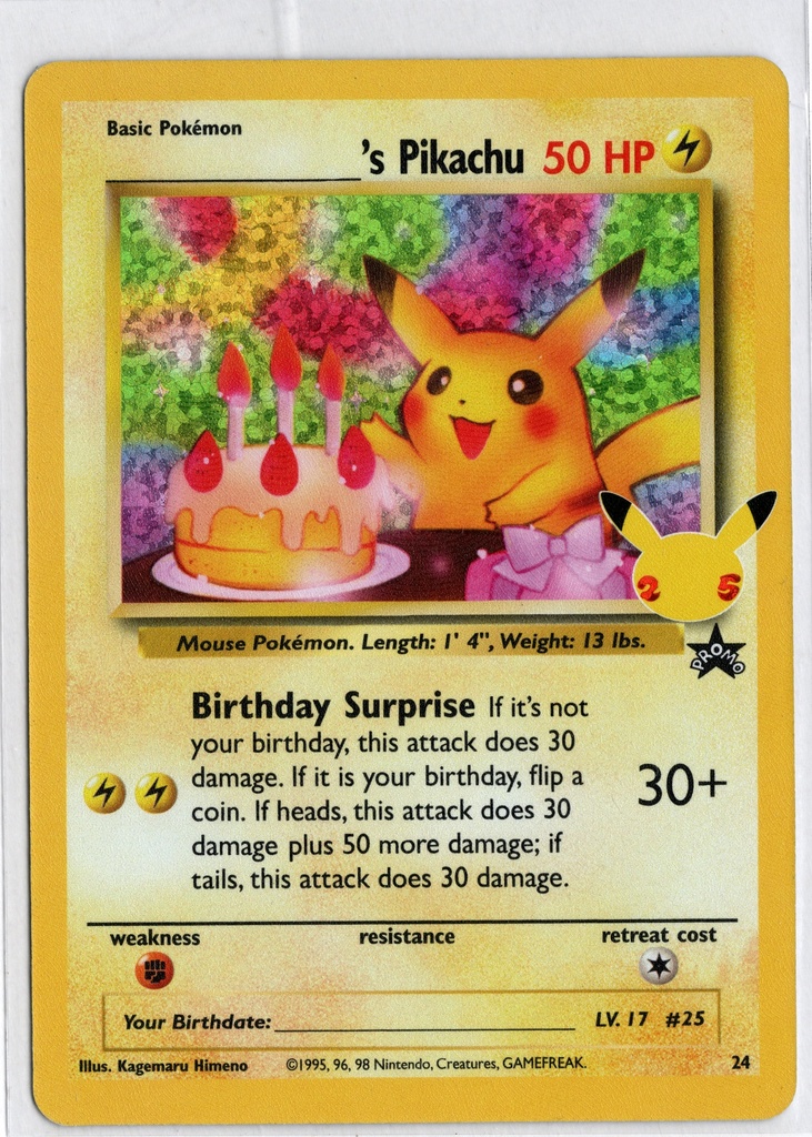 Birthday Pikachu 25th Anniversary