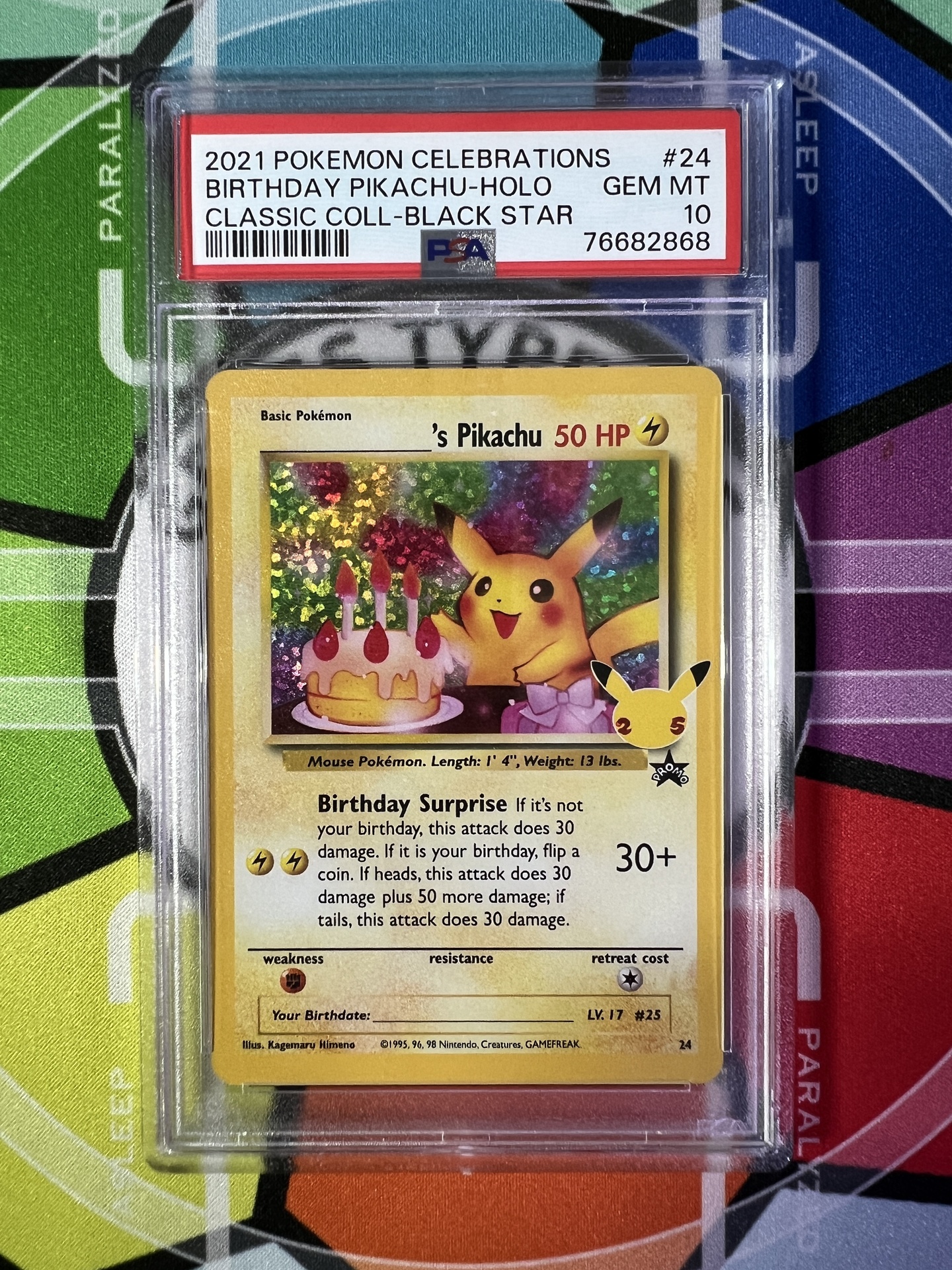 Birthday Pikachu #24 HOLO Celebrations 25th Anniversary PSA10 | 草
